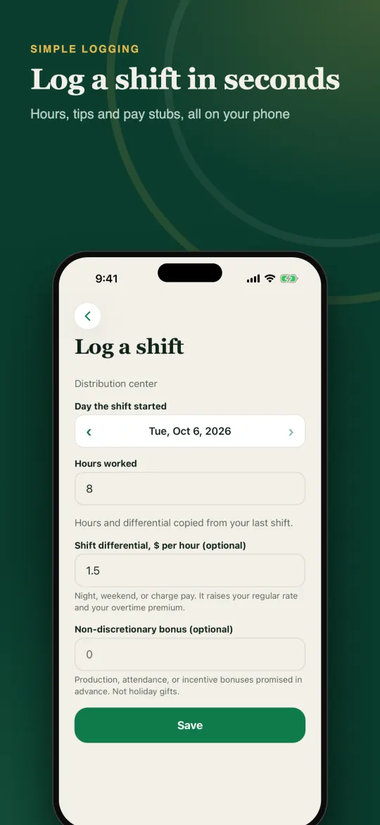 ExtraHalf shift and tip log