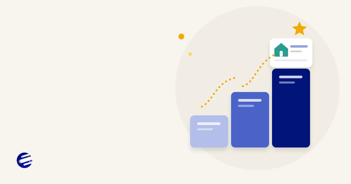 Illustration of a ranking podium with a website at the top of a search results page
