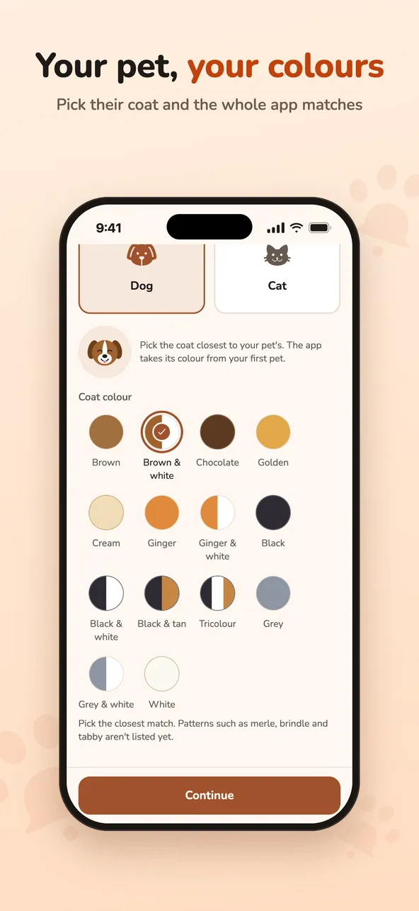 Pawlarm coat colors screen