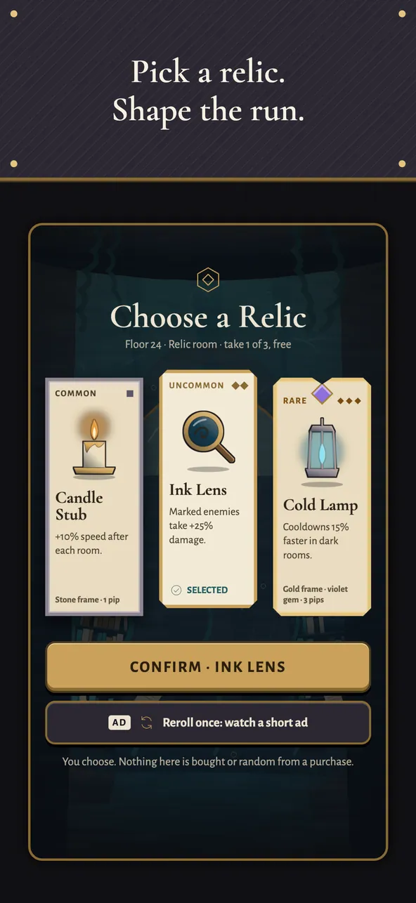 Relicfall relic draft screen design